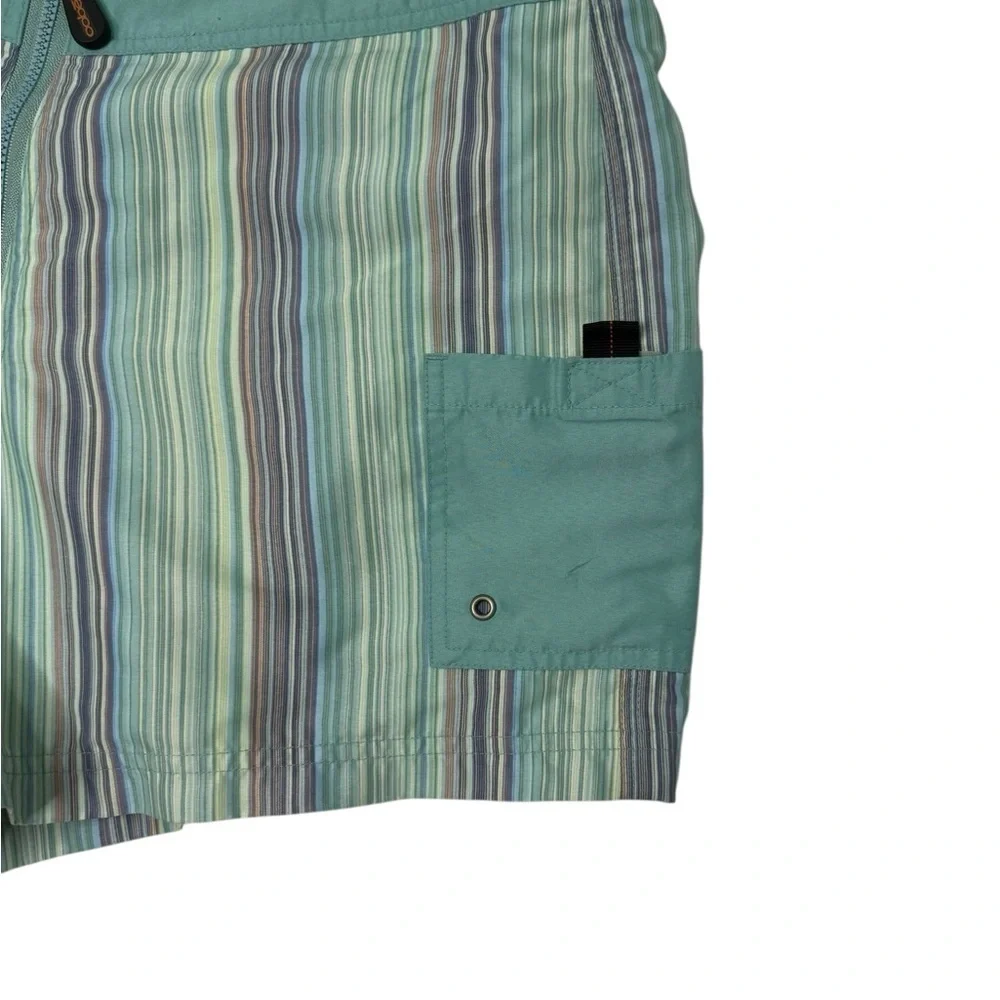 oobe Striped Teal Women's Shorts Size Medium